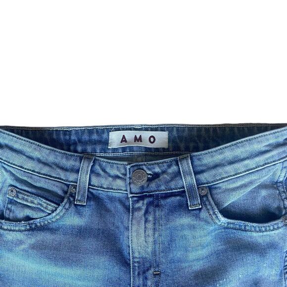 AMO Stix Crop in Spin the Bottle Destroyed Raw Edge Jeans size 26 - Picture 4 of 6
